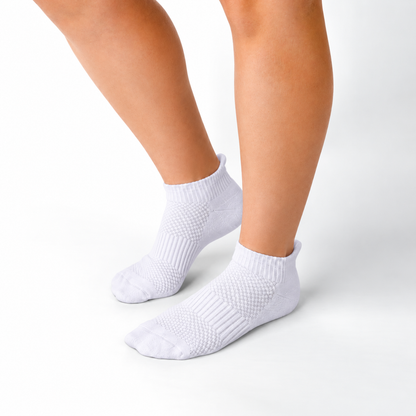 Bamboo Ankle Compression Socks - White